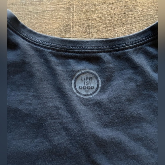 Life is good womens size XL crusher tee dark heather blue rainbow v-neck t-shirt - Picture 6 of 8